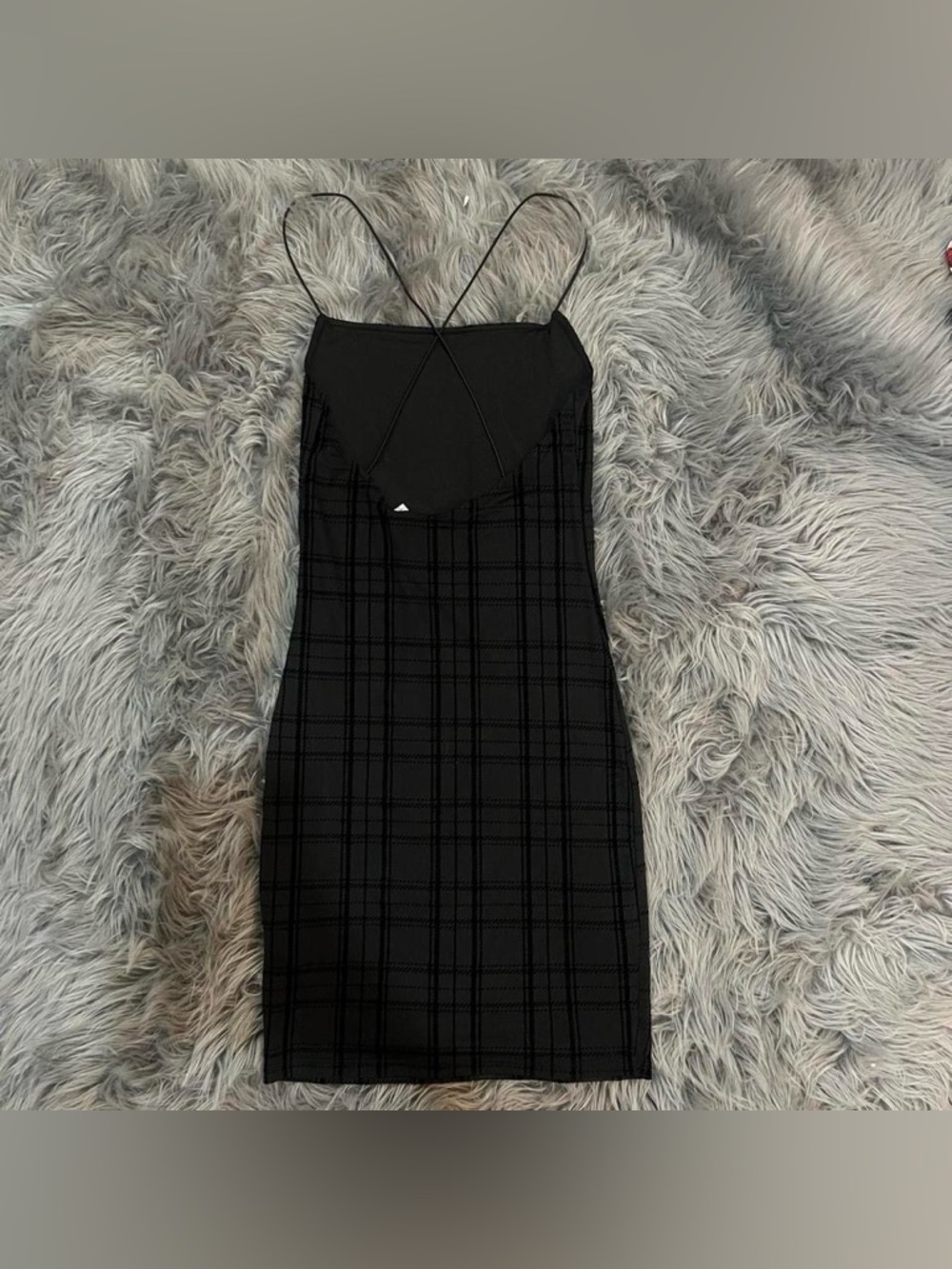 H&M Black Plaid Double-Strap Mini Dress - Picture 3 of 4